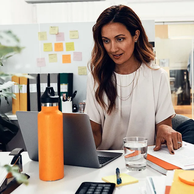 woman at desk in office