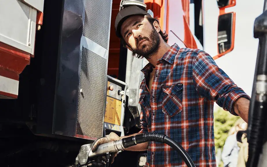Driver fueling his truck at Circle K