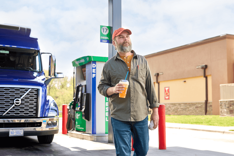 Wheeler walking with food