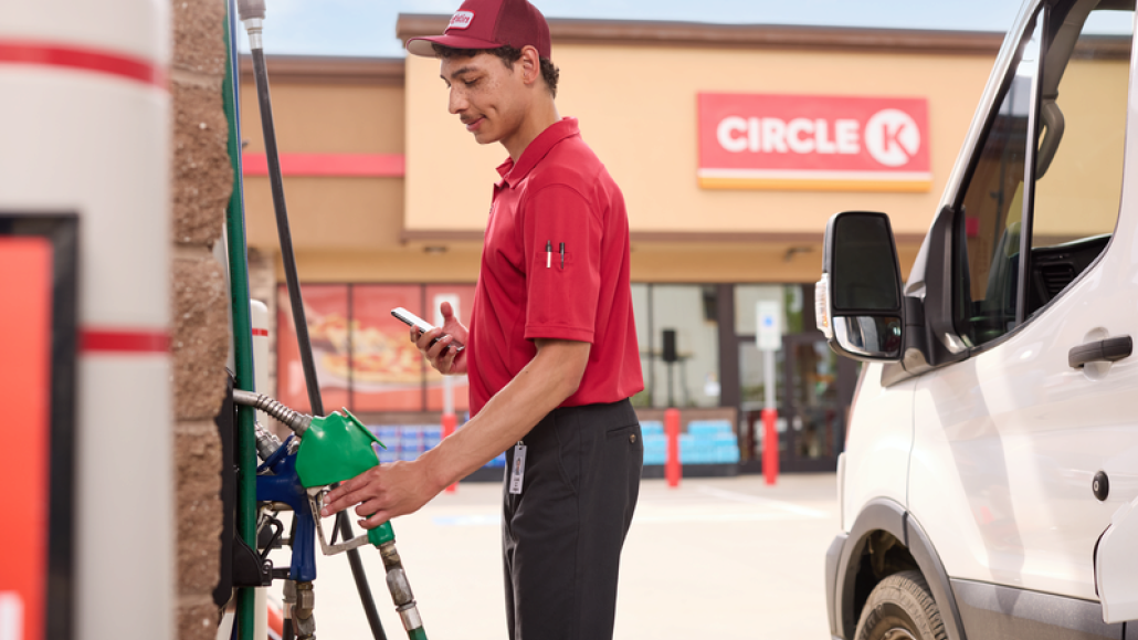 Man fueling his vehicle at a Circle K station