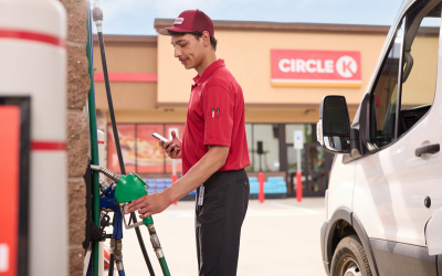 Man fueling his vehicle at a Circle K station