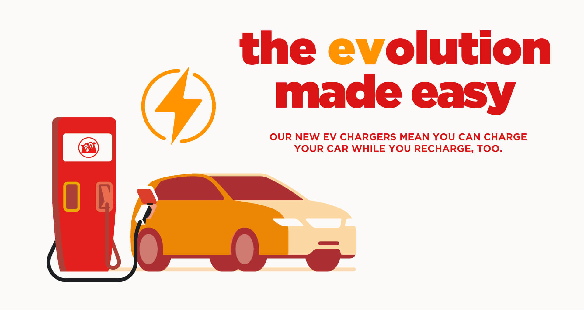 Our new EV charges mean you can charge your car while you recharge, too.