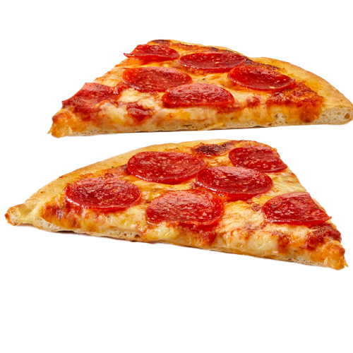 Two slices of pizza